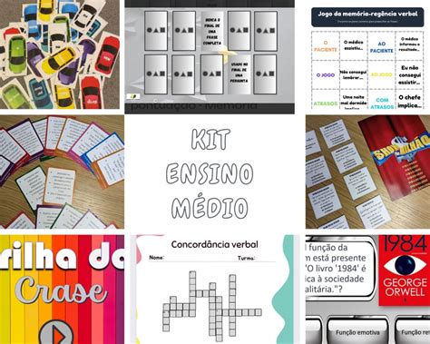 Jogos Educativos Para O Ensino Médio - Kit de 8 jogos para Ensino médio - Palavra-Chave Aulas