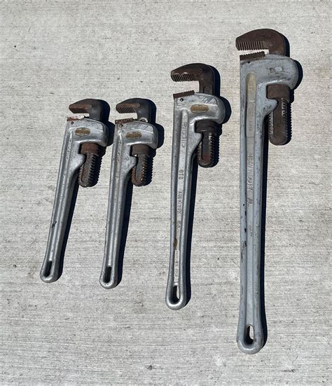 Ridgid Aluminum Pipe Wrenches Lot Of 4 Cornerbids