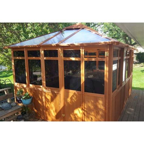 The Solarus 10 5 Ft W X 14 5 Ft D Solid Wood Patio Gazebo Is A Modest