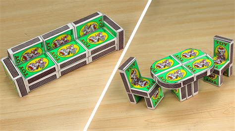 DIY mini Sofa Sets from Matchbox || How to make sofa, table and chairs