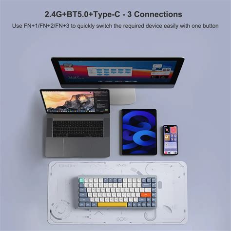 Feker Yk Low Profile Mechanical Keyboard Hot Swappable Bluetooth Wireless Tri Mode For Windows