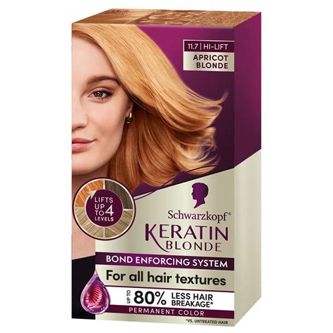 Schwarzkopf Keratin Blonde Permanent Hair Color 11 7 Apricot Blonde Hi Lift 1 Application