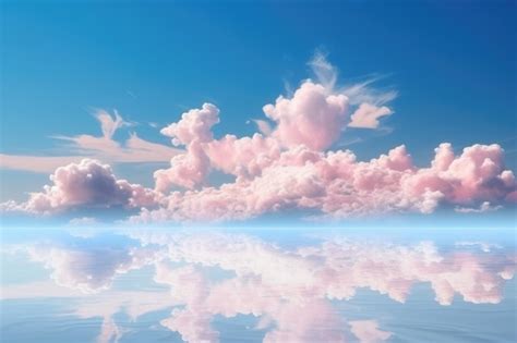 Premium Photo | Paradise beautiful sky with clouds reflected in water ...