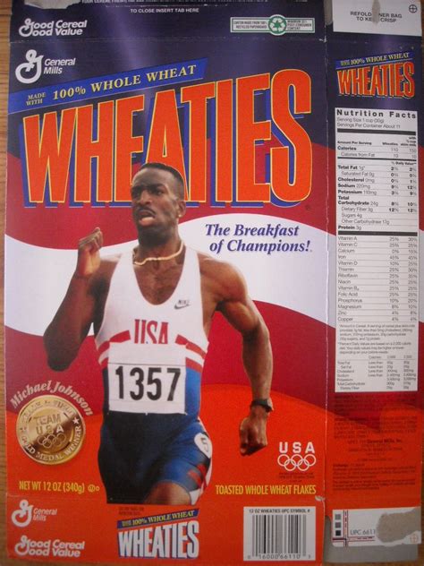 Michael Johnson 1996 Olympic Gold Medal Commemorative Wheaties Cereal