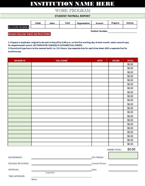 Free Excel And Word Payroll Report Templates Excel Word Template