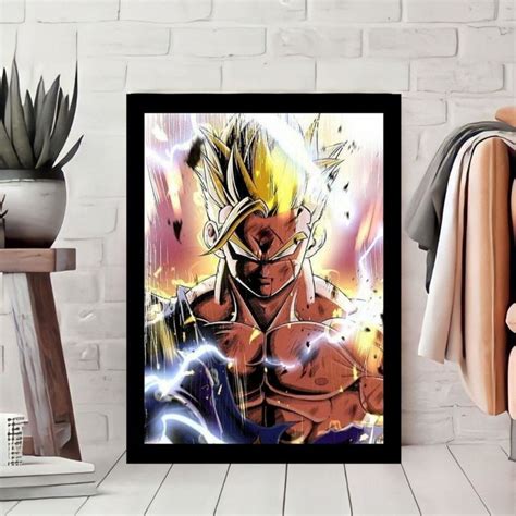 Quadro Decorativo A Dragon Ball Gohan Vidro E Moldura Elo