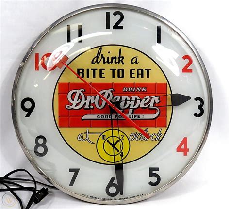 Vintage 1940s Dr Pepper Lighted Sign 10 2 4 Clock Dp 5 Telechron Np