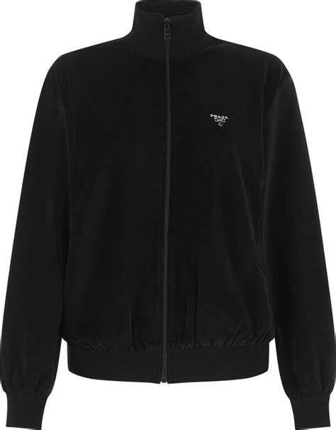 Prada Logo Embroidered Zipped Jacket Shopstyle