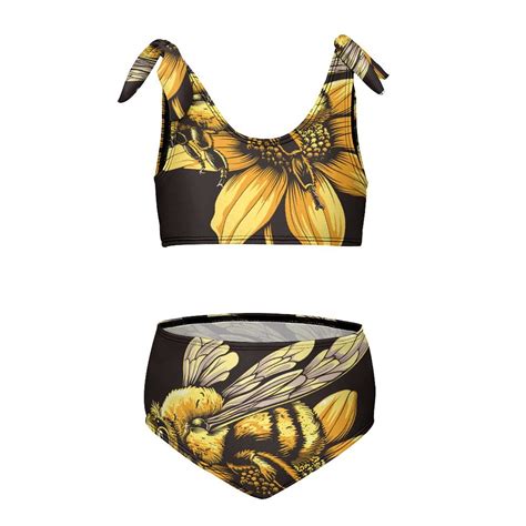 Bee Daisy Flower Girl S 2 Piece Bikini Set Beach Sport Swimsuit Swimwear 10 12Y150cm Walmart