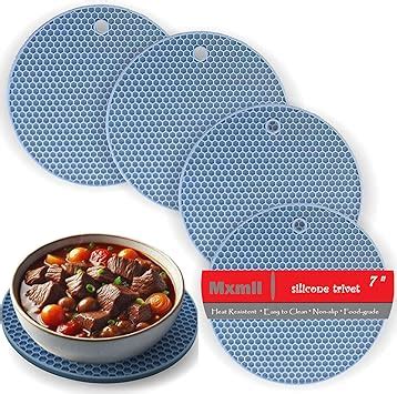 Amazon Mxmll Pk Inch Round Heat Resistant Silicone Trivets Fot Hot Dishes Protect Table