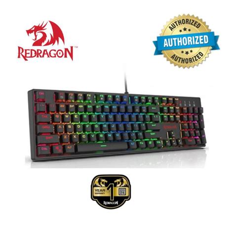 Redragon K Surara Rgb Backlit Hot Swappable Mechanical Gaming Full Keyboard Red Switch