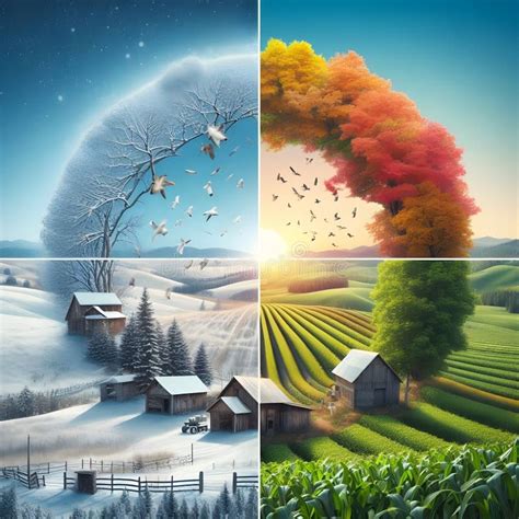 image   single photo   frames depicting winter spring