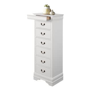 Modern Louis Philippe Lingerie Chest With Hidden Drawer White