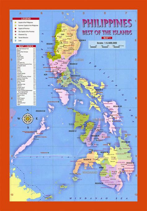 political  administrative map  philippines maps  philippines
