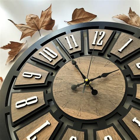 Modern Wall Clock, Retro Clock, Wooden Clock, Large Clock, Wooden Wall ...