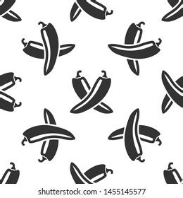 Grey Crossed Hot Chili Pepper Pod Stock Vector Royalty Free 1455145577 Shutterstock