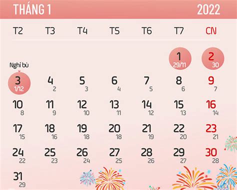 Lịch Nghỉ Lễ Tết Năm 2022 Lịch 2022 Các Ngày Nghỉ Lễ Tết Trong Năm