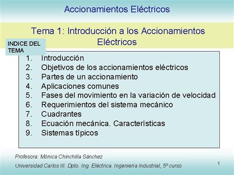 Accionamientos Elctricos Tema Introduccin A Los Accionamientos