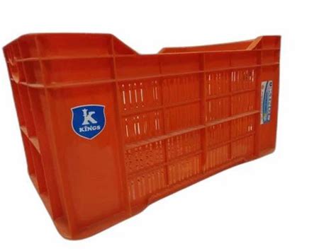 Rectangular Orange Plastic Vegetable Crate X X Mm Capacity