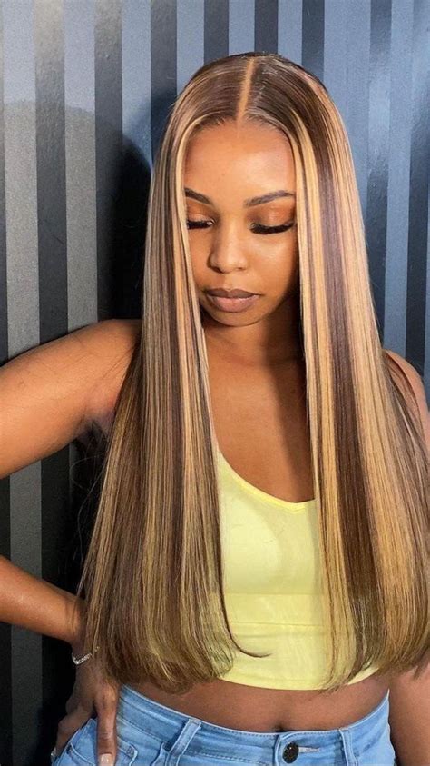 Honey Blonde Piano Highlights Color Hair Straight Colored Wigs 13x4 13x6 Lace Front Wig Long