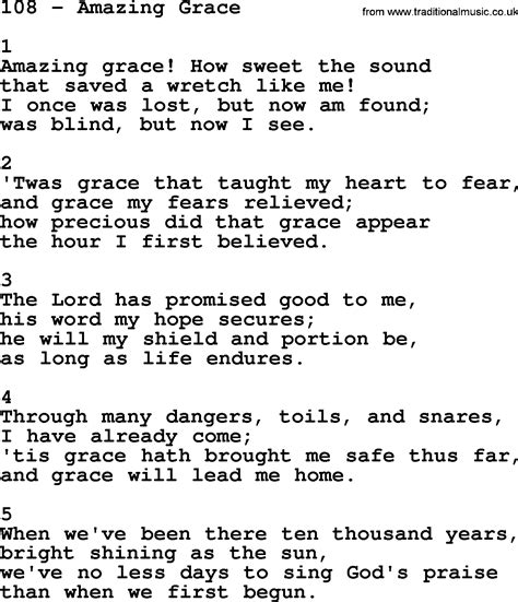 Amazing Grace Original Lyrics Lyricswalls