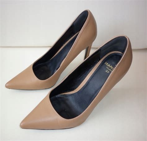 Szpilki Mango Sk Ra Naturalna Nude Sk Rzane Oficjalne Archiwum Allegro