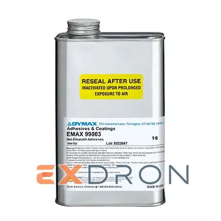 Dymax Emax 99003 Dual Cure Conformal Coating Light Yellow 1 Qt Can