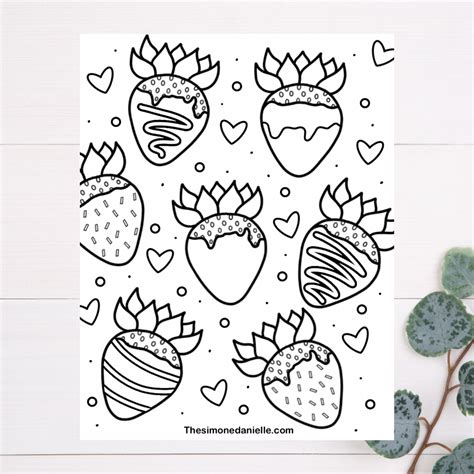 Chocolate Covered Strawberries Coloring Page | Daily Fun Printable Col