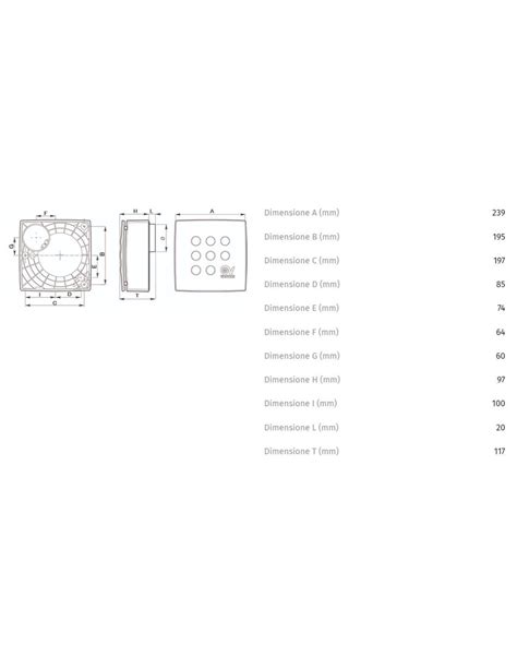 Vortice Vort Quadro MICRO 100 centrifugal aspirator | Elettroclick