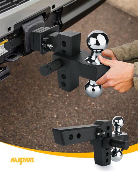 Aupar Heavy Duty Trailer Hitch Fits 2 Receiver Adjustable Drop Hitch