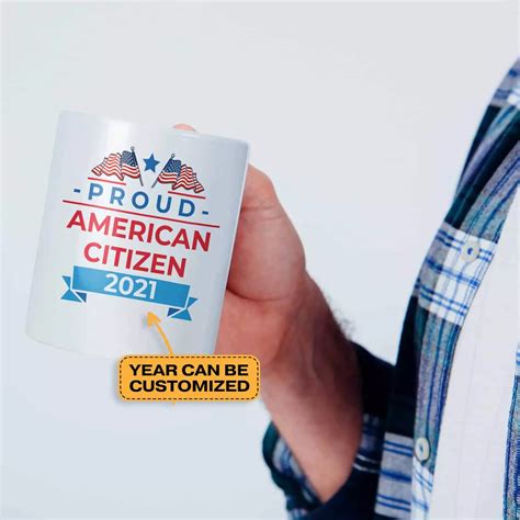 Personalized Proud American Citizen American Flag Coffee Mug - Beer