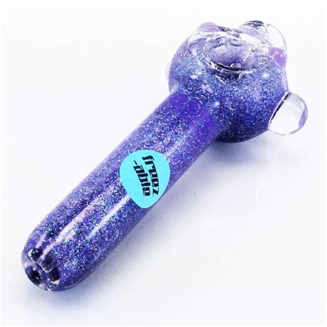 Purple Glitter Pipe ™ Lg American Made Glass Pipes