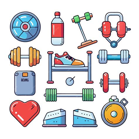 Premium Vector | Essential Gym Equipment Icons for Fitness Enthusiasts