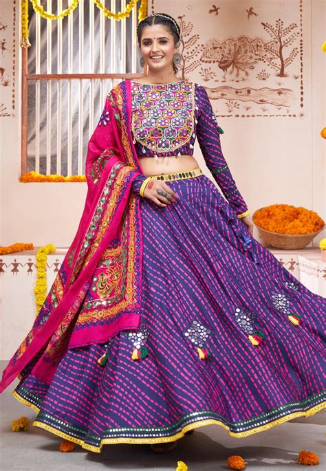 Blue Rayon Navratri Chaniya Choli