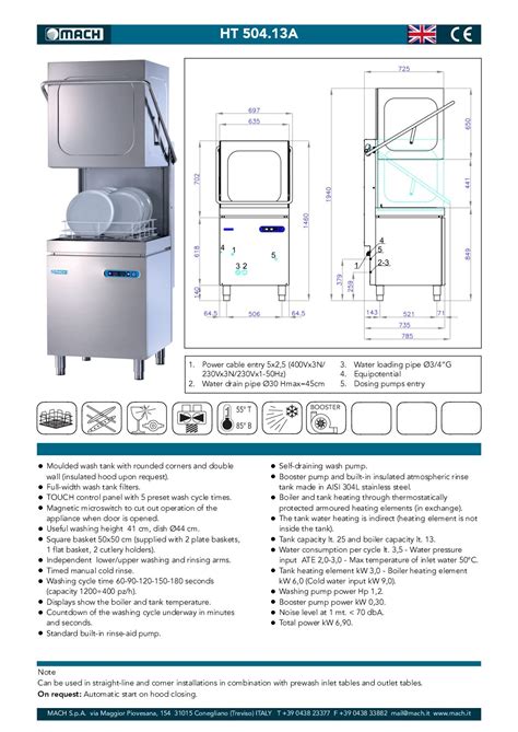 Mach Ht 50413a Gb Pass Through Dishwasher Kc Refrigeration