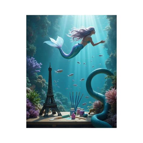 Paint by Numbers Kit for Adults, Underwater Mermaid Art Scene Paint by