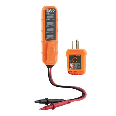 Klein ET45VP AC DC Voltage And RT210 GFCI Receptacle Outlet Test Kit