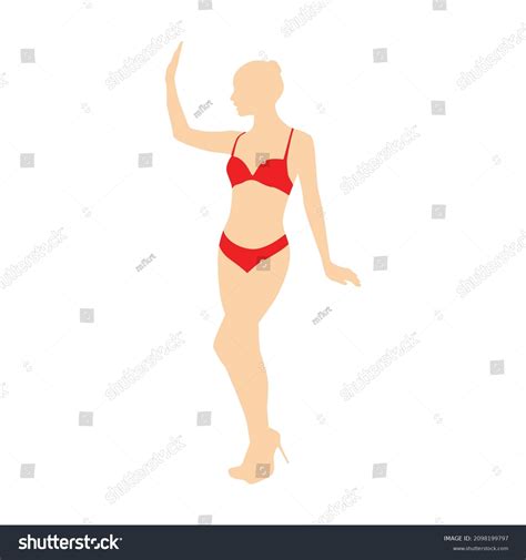 Beautiful Girl Model Lingerie Posing Standing Stock Vector Royalty Free 2098199797