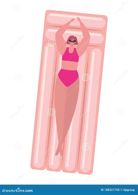 Dibujos Animados De Chicas Con Bikini Y Gafas En Dise O De Vector Float Ilustraci N Del Vector