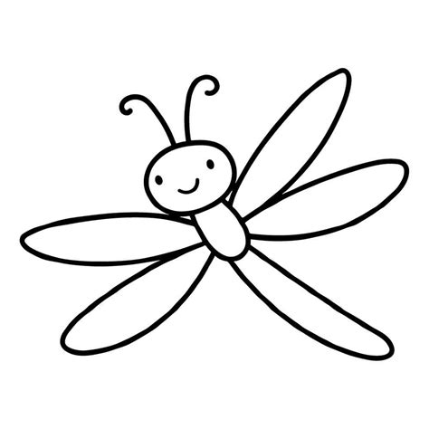 Раскраска Стрекоза для малышей распечатать или скачать