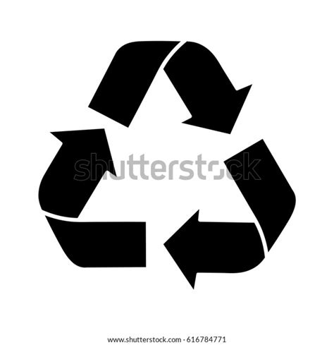 Black Silhouette Recycling Symbol Arrows Vector Stock Vector Royalty Free 616784771 Shutterstock