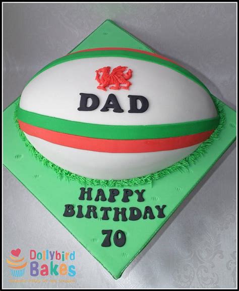 Rugby Ball Cake - Decorated Cake by Dollybird Bakes - CakesDecor