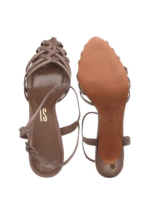 Scarpin Santa Lolla Tiras Nude Compre Agora Dafiti Brasil