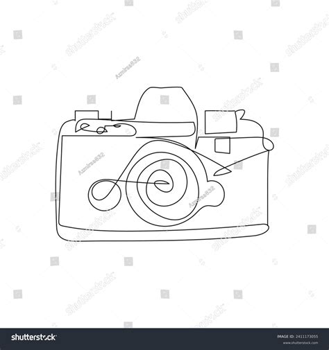 Camera Continuous One Line Drawing Outline Stock Vector (Royalty Free) 2411173055 | Shutterstock