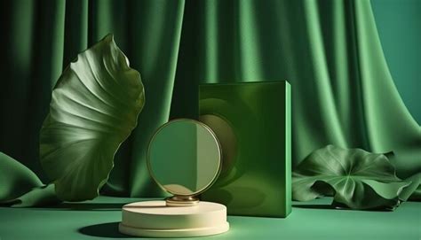 premium photo  green box   mirror      green box