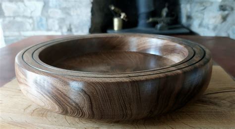 Handmade Large English Black Walnut Wooden Bowl 27 5cm By 6cm Maes Y