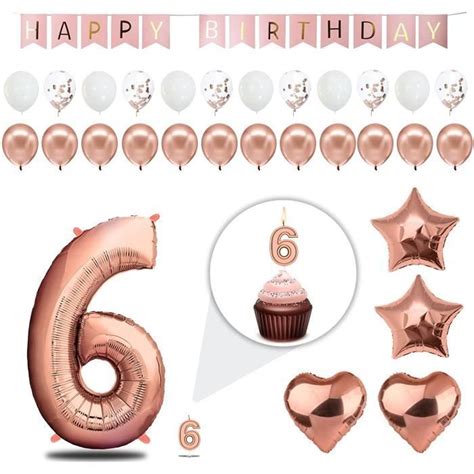 Decoration Anniversaire Fille Ans Or Rose Kit Anniversaire Fille