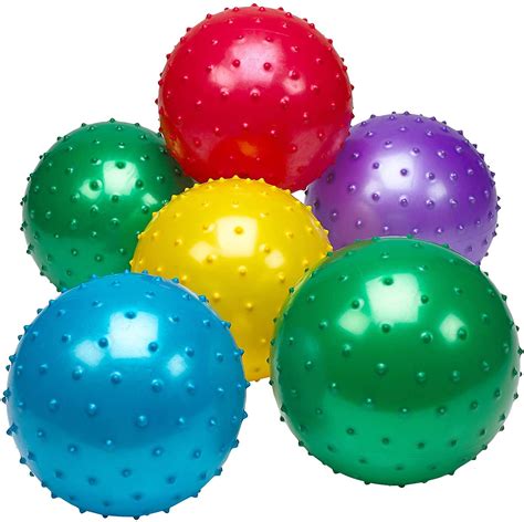 Knobby Balls Pack Of 6 Bulk 7 Inch Sensory Balls And Spiky Massage