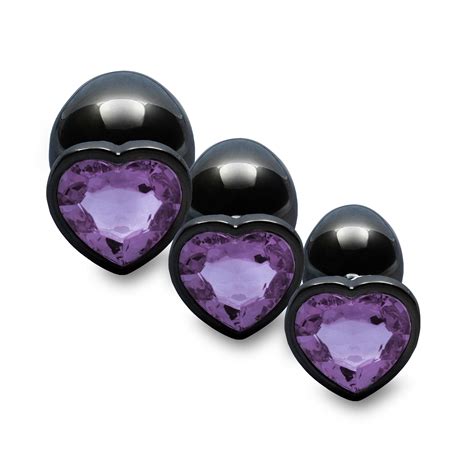 Sextoys Pour Tous Plug Anal Métallique Cœur Gunmetal Améthyste OUCH