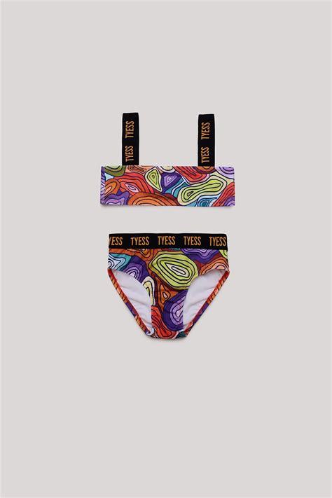 Tyess Kız Çocuk Zigzag Desenli Bikini Satın Al B G Store